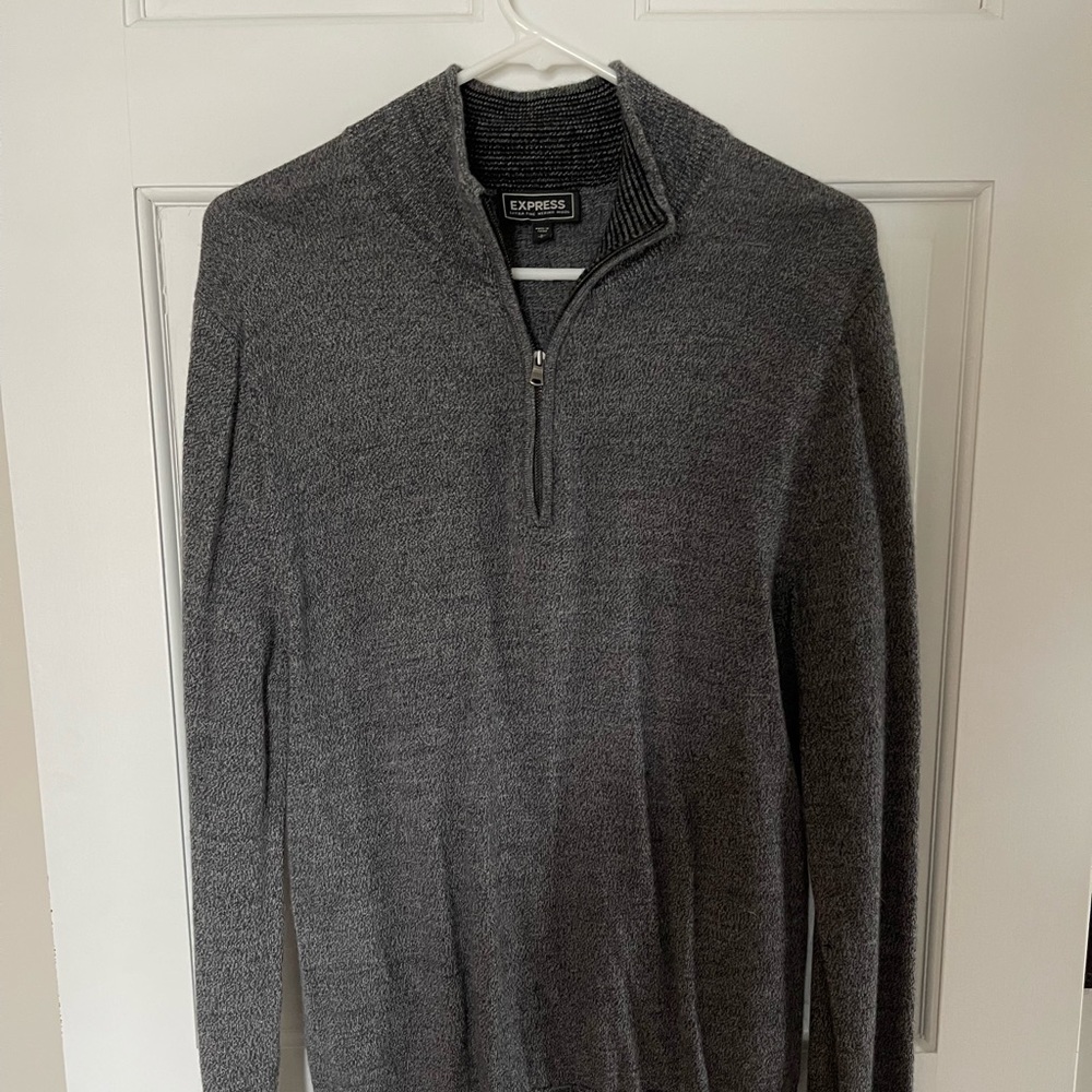 Gray Express Quarter Zip Sweater